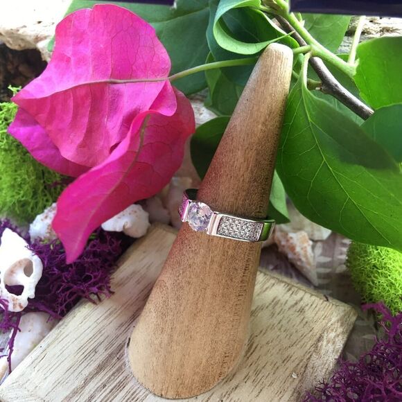 Sterling Silver Clear Round Engagement Ring 6,7,8 - Picture 9 of 11